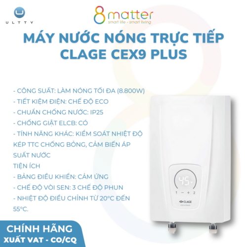 Máy nước nóng trực tiếp CLAGE CEX9 Plus