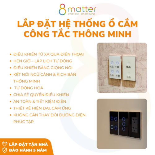 lắp đặt công tắc và ổ cắm thông minh