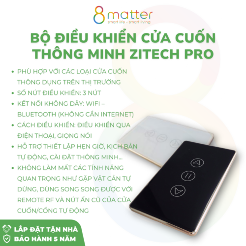 Công tắc cửa cuốn thông minh Tuya Smart Life chính hãng ZiTech Pro