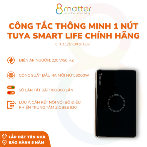 Công Tắc Thông Minh Tuya Smart Life Chính Hãng 1 Nút Chữ Nhật