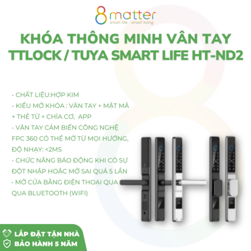 Khoá thông minh vân tay TTLock / Tuya Smart Life HT-ND2