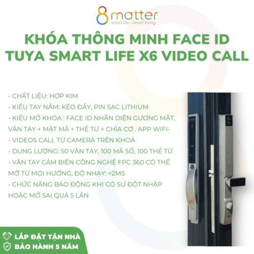 Khoá thông minh FACE ID Tuya Smart Life HF-X6 - VIDEO CALL