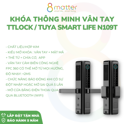 Khoá thông minh vân tay TTLock / Tuya Smart Life HT-N109T