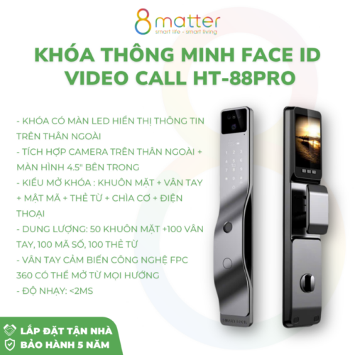KHÓA THÔNG MINH FACE ID  VIDEO CALL HT-88PRO