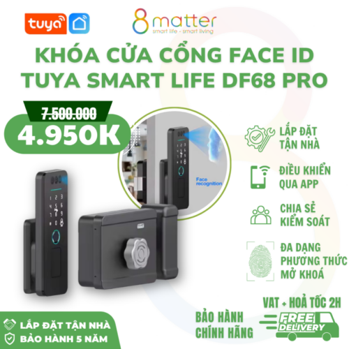 Khóa CỬA CỔNG FACE ID TUYA SMART LIFE DF68 PRO