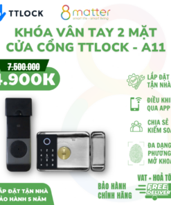 Khóa Vân Tay 2 MẶT Cửa Cổng TTLOCK - A11