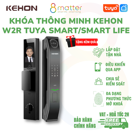Khoá Thông Minh Chính Hãng KEHON W2R Tuya Smart / Smart Life - Hỗ Trợ Lắp Đặt