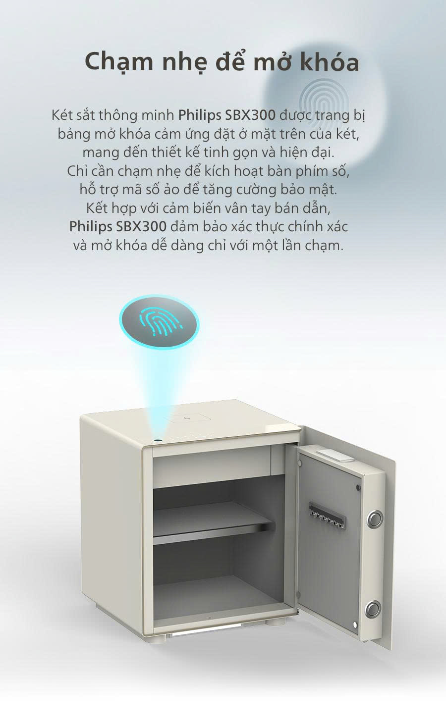 két sắt philips Két sắt Philips SBX300 Tích hợp Sạc không dây và Đèn cảm biến - CHÍNH HÃNG PHILIPS - Ảnh 4