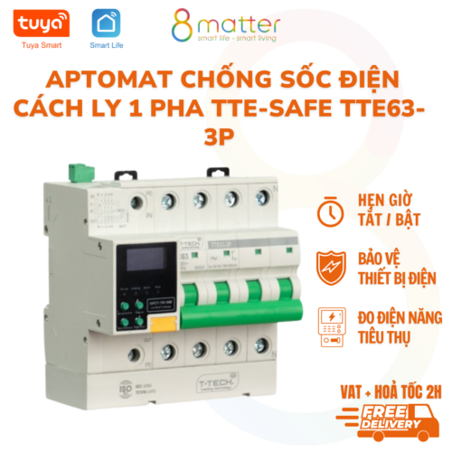 Aptomat Chống sốc điện cách ly TTE63-3P ( Bảo hành 12 tháng)