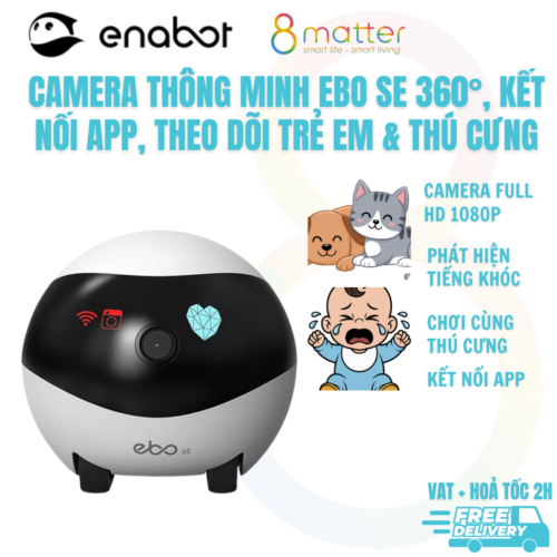 Robot Camera Thông Minh EBO SE | Camera Di Động 360° | Kết Nối App | Theo Dõi Trẻ Em & Thú Cưng