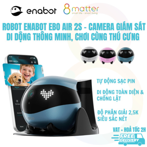 🤖 Robot Camera Giám Sát Di Động Thông Minh Enabot EBO Air 2S (Bản Nâng Cấp 2.5K)